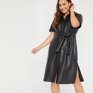 NWT Eloquii Faux Leather Trench Dress